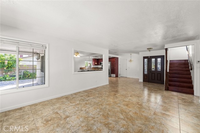 Large living room with fireplace