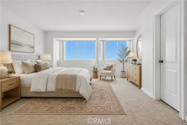 Virtually staged Primary Bedroom