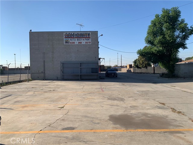 Large parking area in front of the building