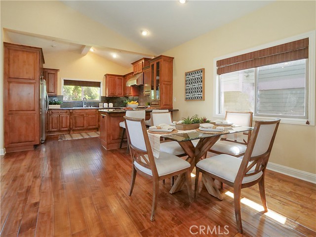 Dining area open to the kitchen.