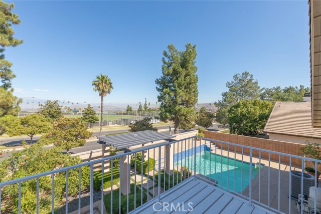 Enjoy a beautiful balcony that offers scenic views and overlooks the pool area