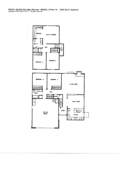 The Floor Plan.  There are two bedroms downstairs and three bedrooms upstairs.