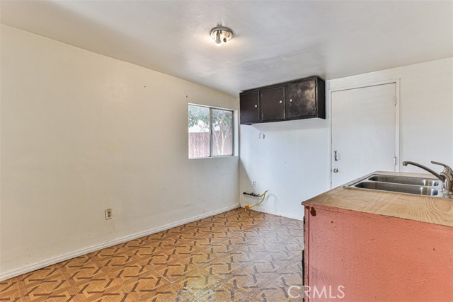 kitchen area in converted garage