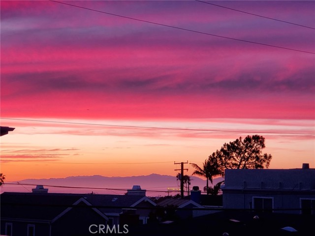 view from living room. Sunset over Malibu
