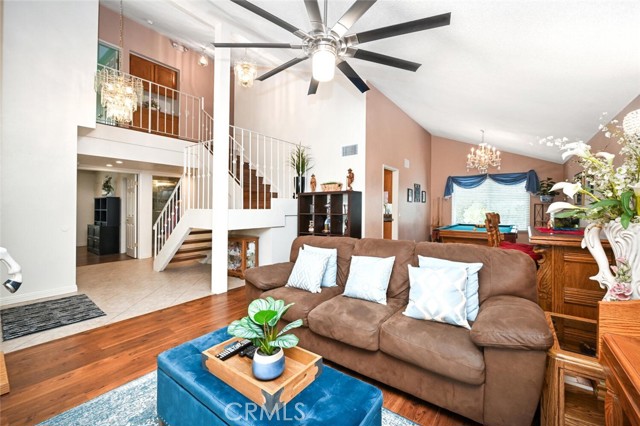 Natural light brightens the rooms by way of vaulted ceilings.