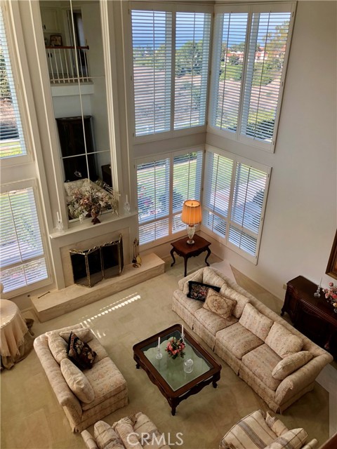 Looking down from bridge to Living room