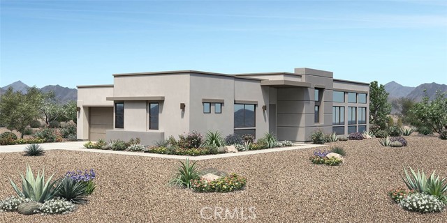 4527 Alcala Way Palm Springs, California NEW CONSTRUCTION!!! The serenity-inspiring Sereno boasts an inviting primary bedroom suite and a primary bath featuring an oversized shower with a seat and a bench area, a free-standing tub, two vanities, and a private toilet area and office. This home's efficient design offers plenty of storage space. Additional highlights include a covered entry, a well-appointed kitchen featuring a walk-in pantry and a center island with counter seating, open living areas with twelve-foot ceilings, a secondary bedroom with a full bath, a tucked-away laundry, and a rear covered patio with a Mid Century Exterior Finish and a 16-foot ceiling. Jack and Jill Shared Bathroom with this selected 3rd bedroom option.