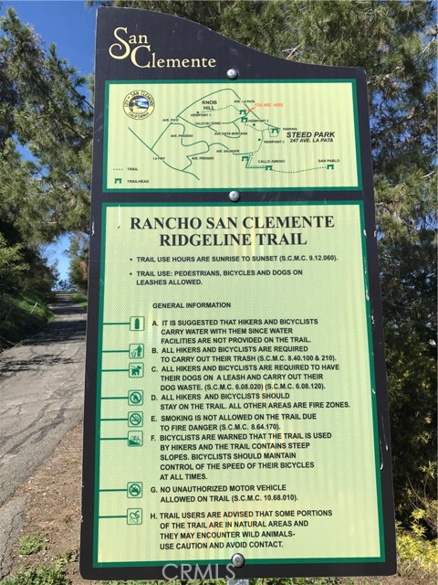 Rancho San Clemente's Ridgeline Trail is at the top of the hill.