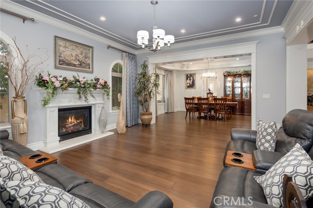 Formal living room with fireplace