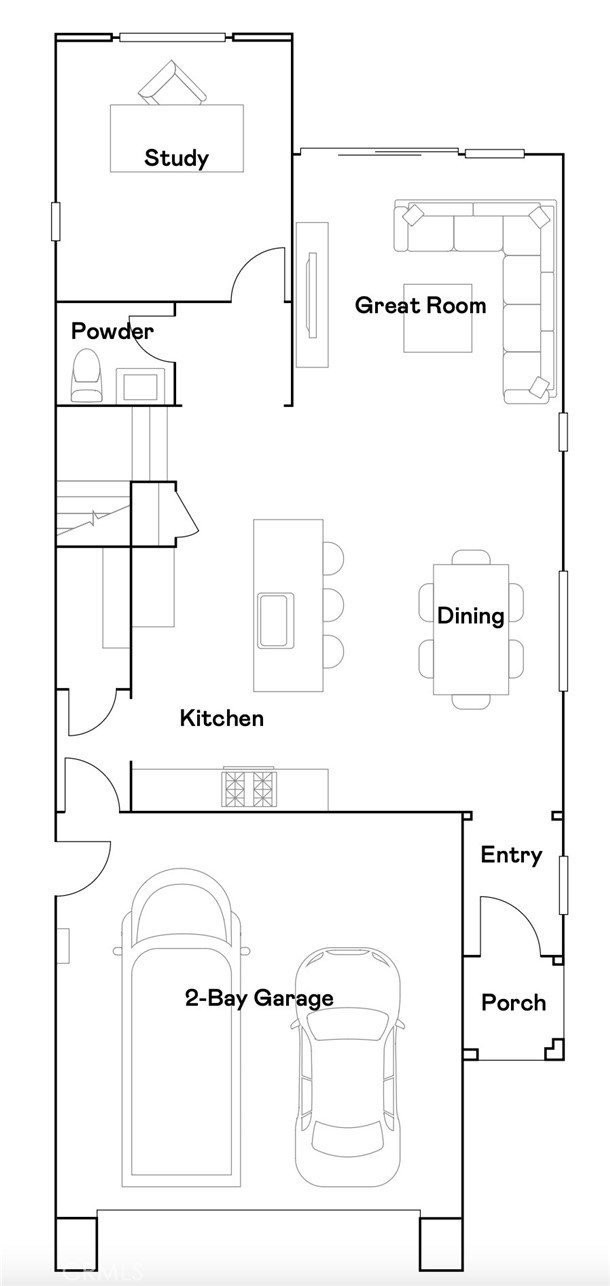 Residence 2 - level 1 floorplan