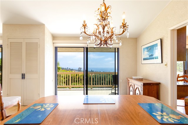 Dining Room area with doors to balcony and ocen view