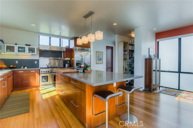 Large kitchen island to accommodate guests