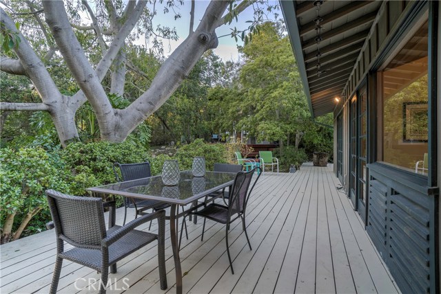 Deck off Dining room and bedroom retreat area.