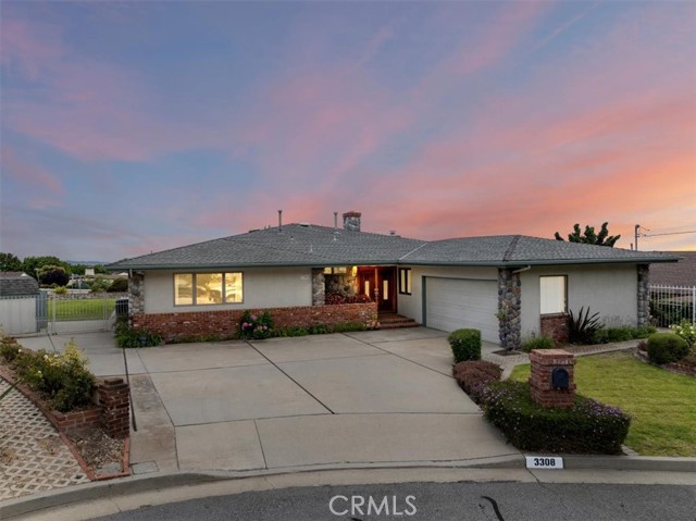 Front of House at Sunset.