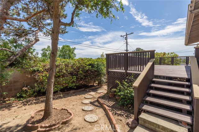 Stairs off deck into backyard