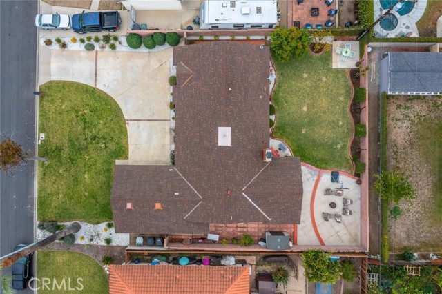 Aerial view above home