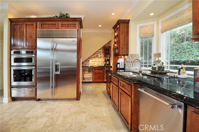 Kitchen with new stainless steel appliances