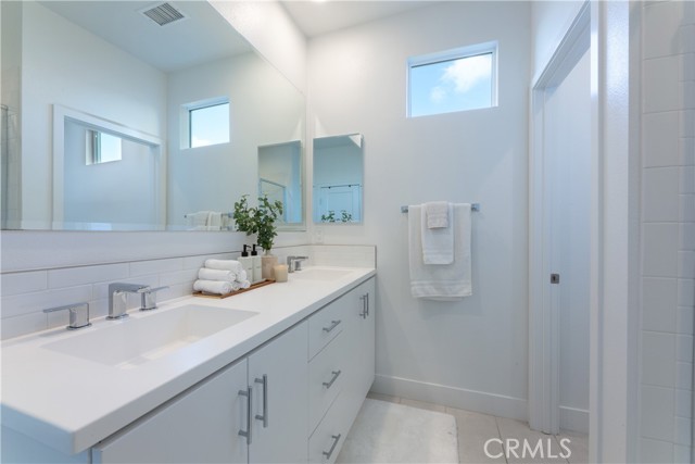 Master bathroom, double his and hers vanity
