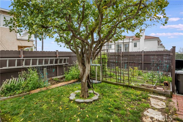 More yard....behind the garage.  Currently has a garden but would be a great area for a sports court!