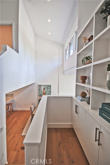 Bonus room area, custom bookcase