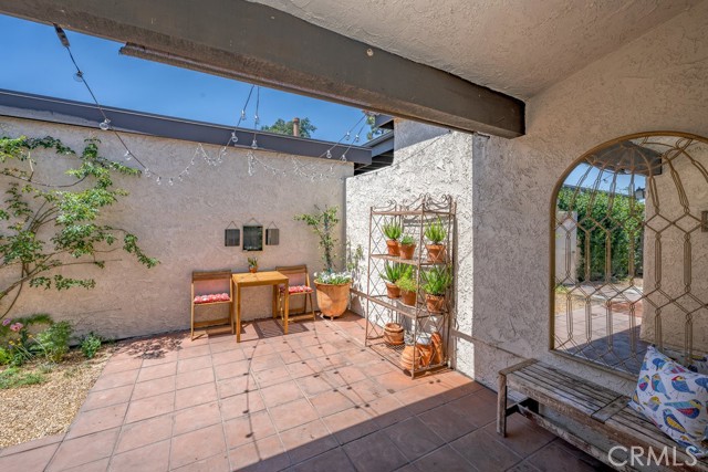 View of private rear yard space as seen from the dining area.