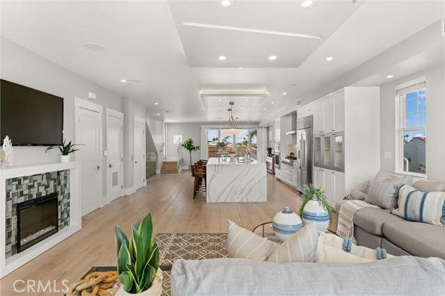 Family room with fireplace