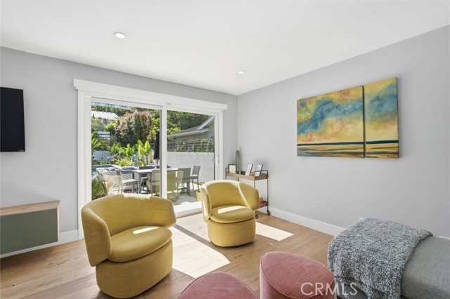 secondary bedroom sliding doors to backyard