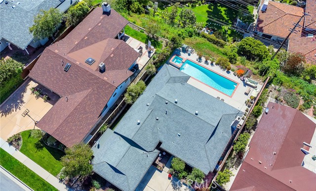 Footprint of home and pool area.