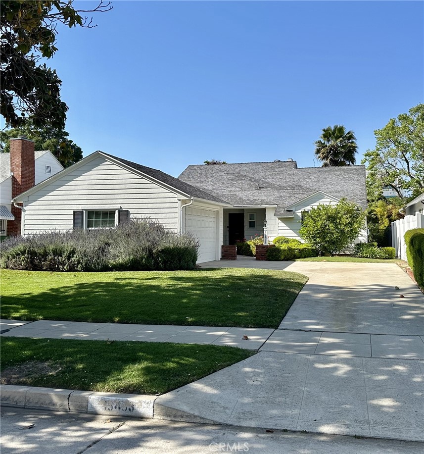 Welcome to this charming traditional house with many possibilities in a tree-lined street in prime Sherman Oaks neighborhood with close proximity to shops, restaurants on Ventura Blvd and 101, 405 FWYs. First time on the market in over 50 years. Formal entry leads you to a large step-down living room with fireplace overlooking a beautiful backyard. Formal dining room. Great kitchen with breakfast area. Laundry room off the kitchen with access to 2 car garage. Two good-sized bedrooms. Other features include, crown moldings, hardwood floors, smooth ceilings and plenty of closet space. Large private backyard with covered patio, large grassy area and fruit tree. 2 car detached garage. Prime location!