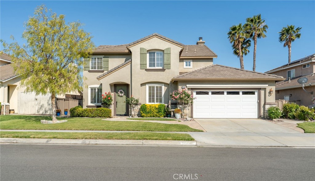 38194 Clear Creek Street Murrieta, California Welcome to Murrieta's most highly sought after community of Copper Canyon. This Oakhurst Estates home features a backdrop parallel to none, the Santa Rosa Plateau mountains flow right up to the community with 5 miles of walking trails leading straight to Copper Canyon. Stunning curb appeal, with custom front walk-way and mature landscaping. Offering 5 bedrooms ( 1 FULL BED AND BATH ON THE MAIN LEVEL) 3 bathrooms and a bonus loft. The charming custom features such as crow molding, plantation shutters, custom mantel and media niche moldings to name a few. The semi spiral staircase is a beautiful architectural feature on this floorplan. The kitchen features a large center island, built-in stainless appliances and open to the family room. The primary suite is spacious and features a large en-suite bath with soaking tub, separate shower, dual vanities and separate make-up vanity, large dual sided walk-in closet. If you need garage space, this is the house for you... have a truck that never fits in the garage? It will fit here... double tandem 4 car garage (2 cars deep X 2 cars wide) Meticulously maintained backyard with covered patio, gas stub for BBQ, gas built-in fire pit, tranquil fountain, mature fruit trees, river rocked planters w/mature plants/flowers and large grass area. Copper Canyon hosts 8 parks within the community, is home to the award winning Cole Canyon Elementary School and is close to easy freeway access for the commuter while still enjoying the quiet of west side rural living. Close to boutique dining and coffee shops, major retailers and entertainment. All this with NO HOA and LOW Property Taxes!!