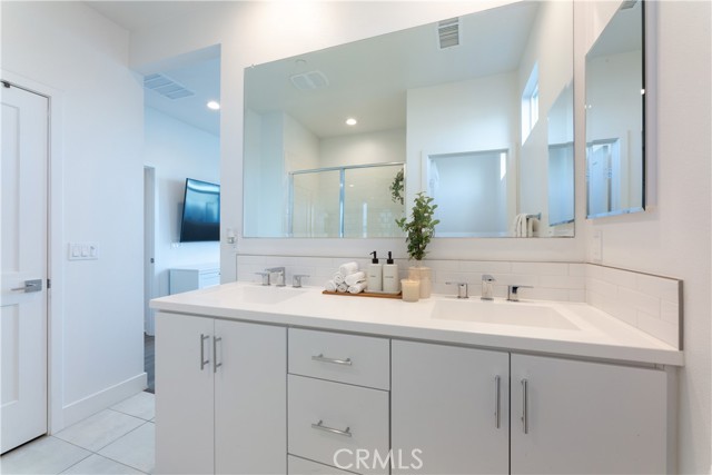 white double vanity for his and hers