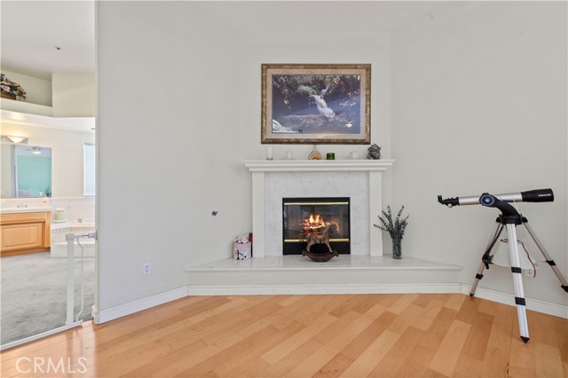 Primary bedroom with fireplace.