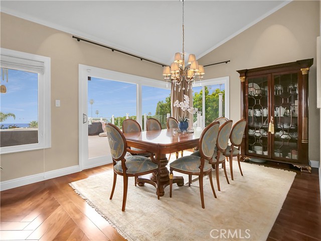 Formal dining room that leads to amazing view deck.