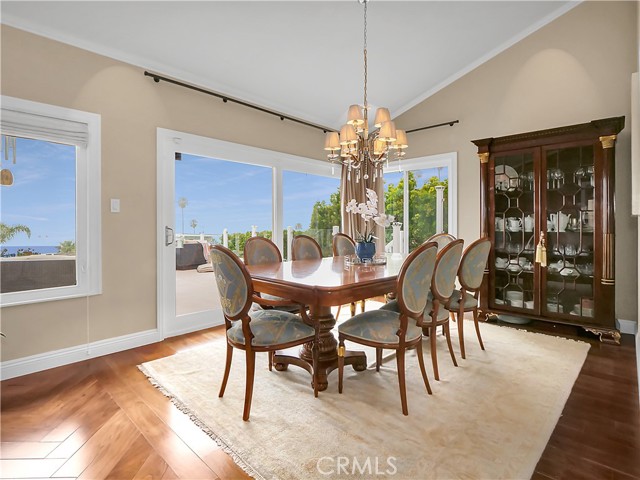 Formal dining room that leads to amazing view deck.