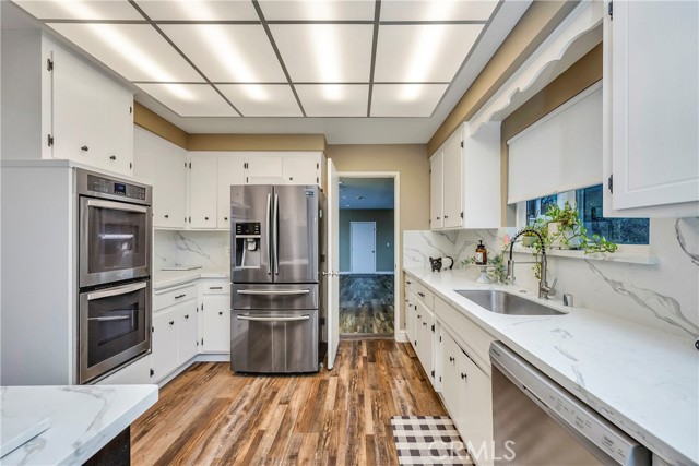 The remodeled kitchen featuring double ovens!