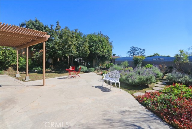 Backyard with covered patio and plenty of space for your enjoyment