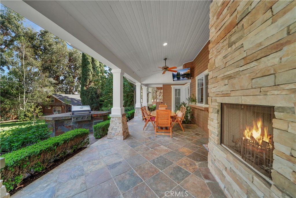 outdoor fireplace for cozy evenings