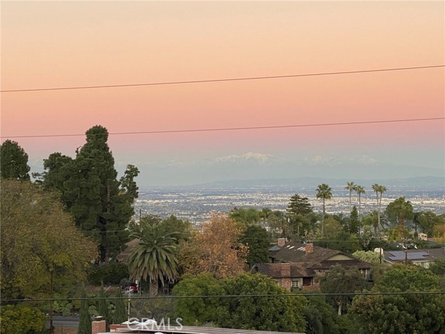 Snowcapped mountains at sunset