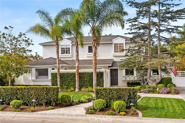 501 Kings Place Newport Beach, California Radiantly Renovated Home with Luxurious Farmhouse Vibe! Conveniently located in the highly coveted Cliff Haven area, this spacious 5BR/4BA, 3,518sqft abode is vibrantly sophisticated. Chic California style dominates the exterior with neutral hues and traditional architectural elements, while the brilliant landscaping adds an artistic vibe. Recently and completely remodeled, the impressive interior has gorgeous hardwood flooring, shiplap ceilings w/beams, premium finishes, and a coastal color palette. You will find a gourmet kitchen featuring stainless-steel appliances, Sub-Zero refrigerator, quartz countertops, double-ovens, gas range, wine refrigerator, ample white cabinetry, recessed lighting, fashionable tile backsplash, and a breakfast bar w/seating. The family room features built-ins and wide glass doors leading to the sprawling oasis backyard with a sparkling swimming pool, paver patio, and a pergola. As a bonus, the detached pool room w/bathroom may also be used as extra bedroom suite. Have sweet dreams in the renovated main-level master suite, which has luminous natural light, a en-suite master bath with a massive glass shower, posh light fixtures, custom tile work, and dual sinks. Three additional bedrooms in the main house have dedicated closets and access to refinished bathrooms. Spectacular and breathtaking, this is a home that you will want to call your own. Call today to schedule a private showing!