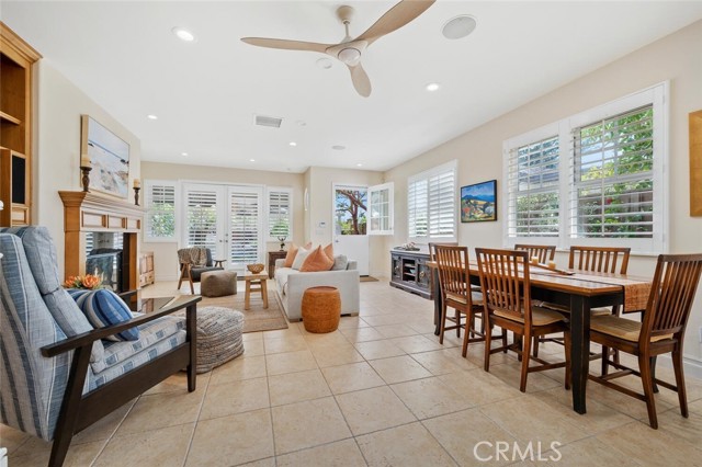 Dining area with easy flow from kitchen to outdoor garden area with more seating.