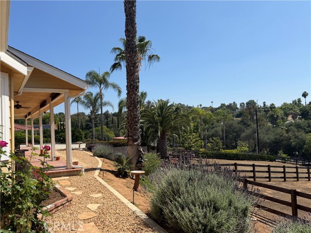 Once at the top of the driveway, you can enjoy a pleasant view of the front of the property and the neighborhood and beyond.