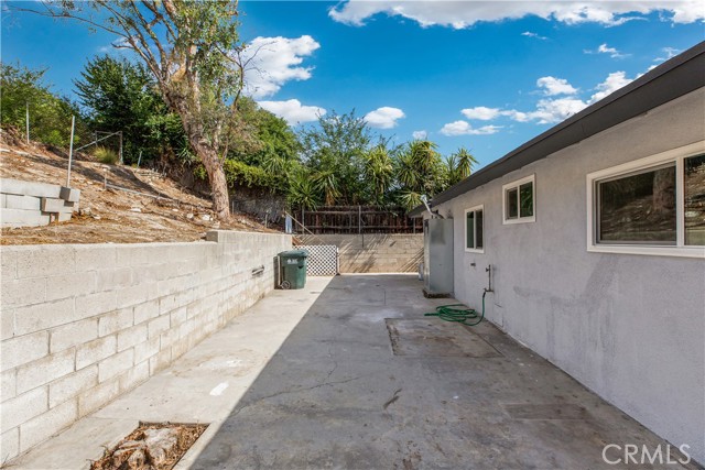 Backyard cement Area.