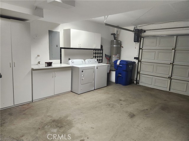 Garage with laundry area