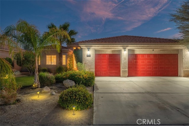 74069 W Petunia Place Palm Desert, California Enchanting Tropical Oasis in the desert awaits. This beautiful and highly desirable Palm Desert offers 4 bedroom/2 bath, mountain view, salt water, pebble tech pool/spa home has many amenities that make this home so unique. Features quartz countertops in the kitchen and master bath with granite in the guest bath, instant hot water circulator, newer window coverings, gourmet kitchen with a gas range, double oven and breakfast nook. The great room has a fireplace, tile floors throughout, and newer laminate floors in most bedrooms, custom paint, and indoor laundry. The master suite features a fireplace, separate roman tub, travertine shower, glass blocks, his & her sinks and walk-in closet and direct access to the backyard. Features newer ceiling fans inside and out, pool heater, filter and smart control, AC, recessed lights, dishwasher, refrigerator, disposal The large master suite with direct access to the backyard. When you walk into the gigantic backyard you're met with a custom pavilion with outdoor kitchen cooking area, solid, Huge outdoor sitting are saltwater pool and spa with plenty of space for lounge chairs, dining tables and entertaining. 3 car garage for all the toys with plenty of built-in storage cabinets and EV charging 220V outlet. The house is set up with Ring doorbell and Cameras, and smart climate control leased solar system & newer, ducted evaporative system has been installed to cool and save energy. No HOA and could also be sold fully furnished. ********