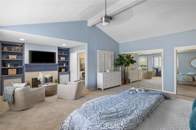 Owner's Suite sitting area, adjacent enclosed deck used as an office.