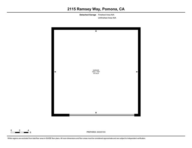 Garage.  Buyer to verify square footage