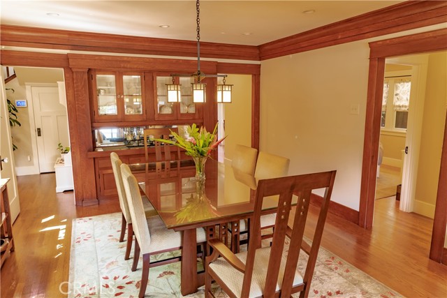 Dining room with beautiful built in hutch.