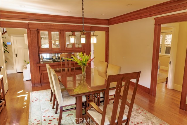 Dining room with beautiful built in hutch.