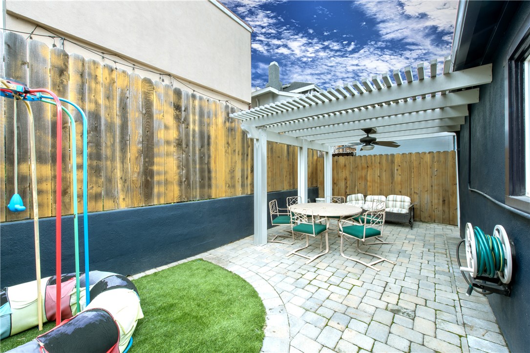 Private backyard patio perfect to relax and ideal for the pets