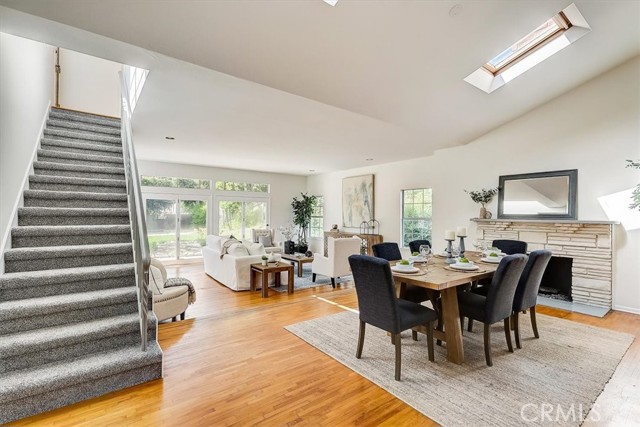 Great and cozy fireplace noted in formal dining room :)